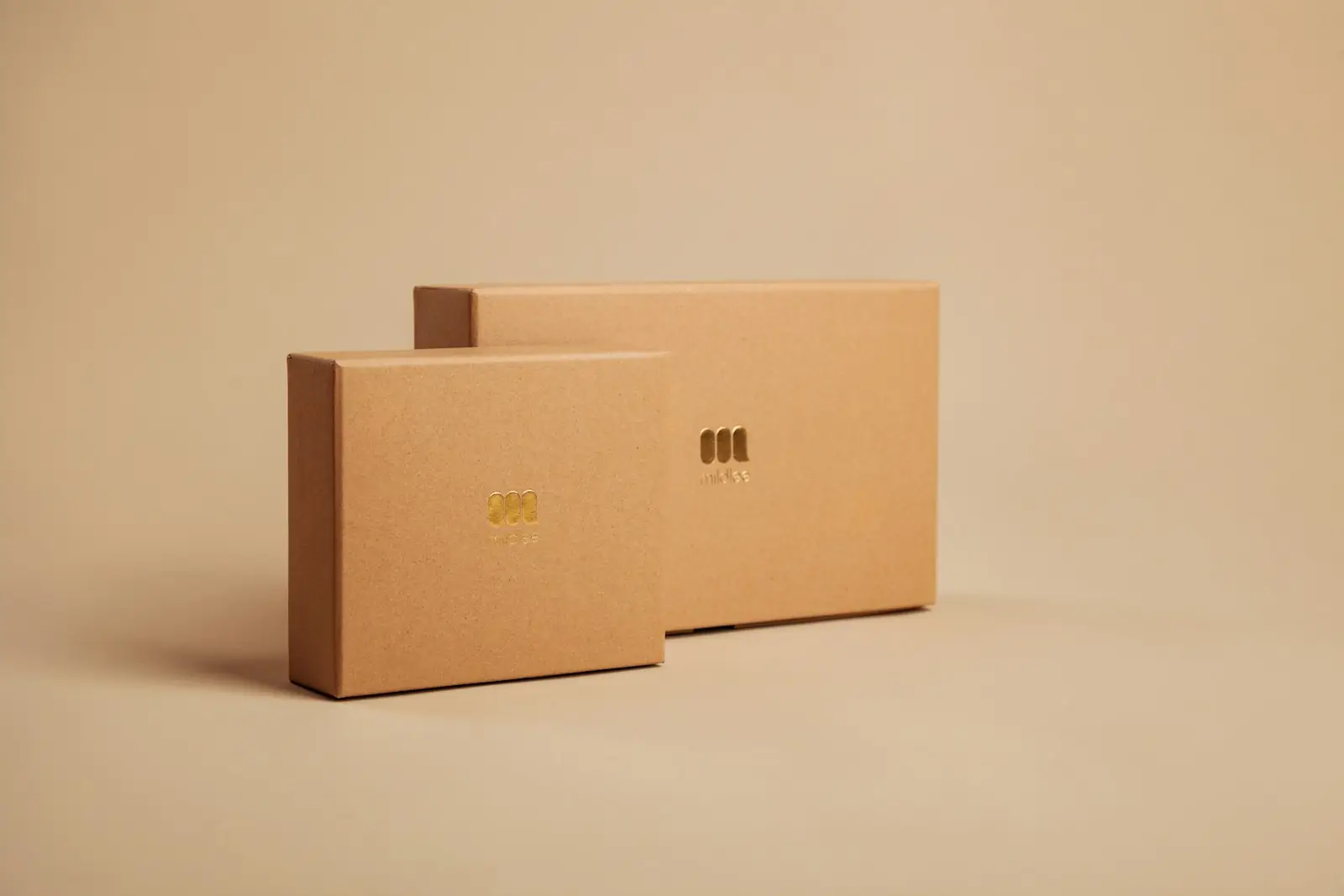 Cardboard shipping boxes on a table